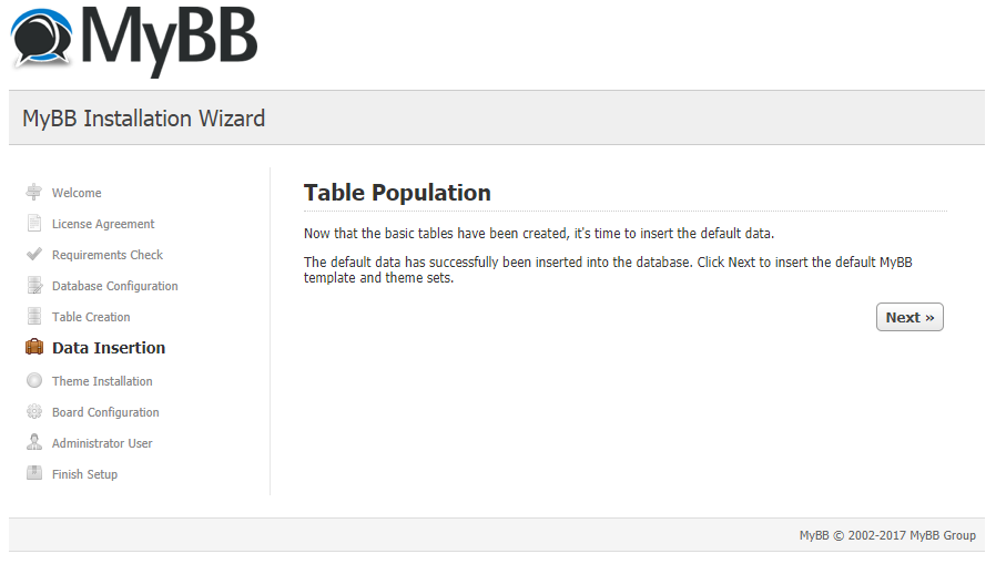 mybb table population