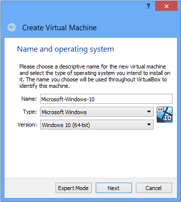 Virtual Machine Name and Operating System