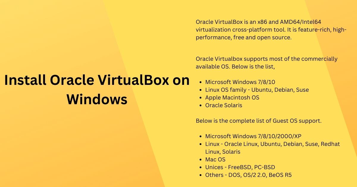 install Oracle Virtual Box on Windows