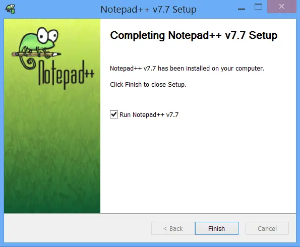 notepad++ setup completed