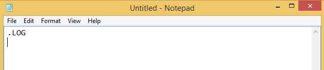 create log using notepad