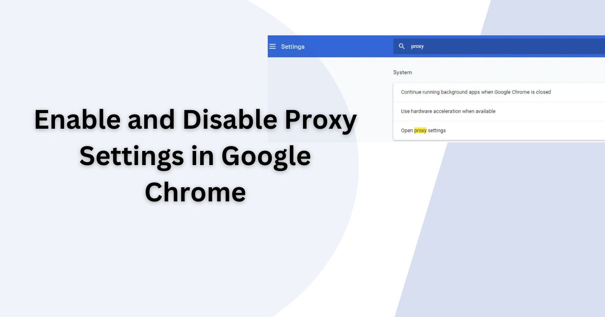 proxy setting is google