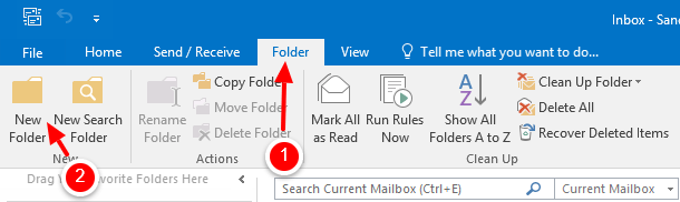 Select folder menu and click on New folder