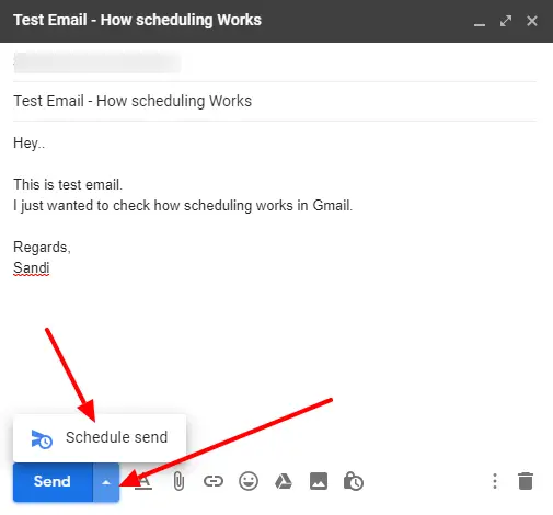 compose and schedule email in Gmail