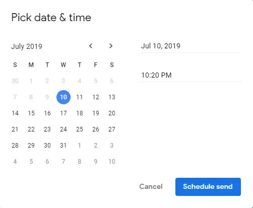 pick date and time