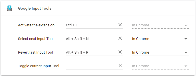 google ime chrome keyboard shortcuts