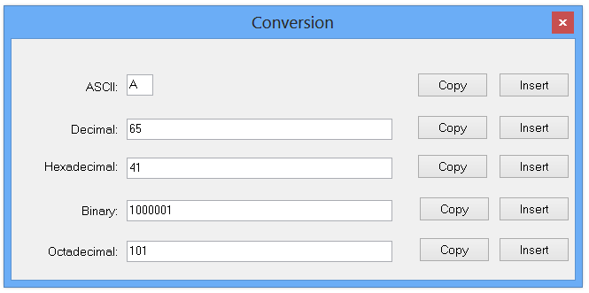 NppConvert conversion panel