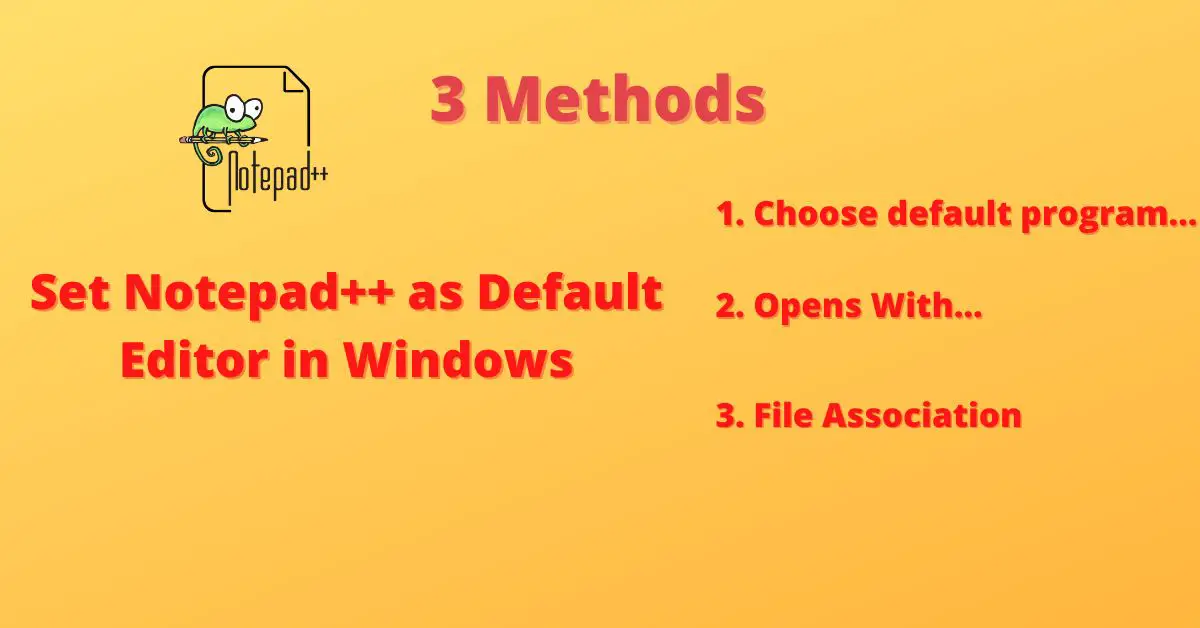 Set Notepad++ Default editor in Windows